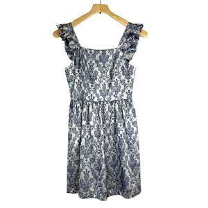 Altar’d State Silver Blue Metallic Damask Dress Size Small